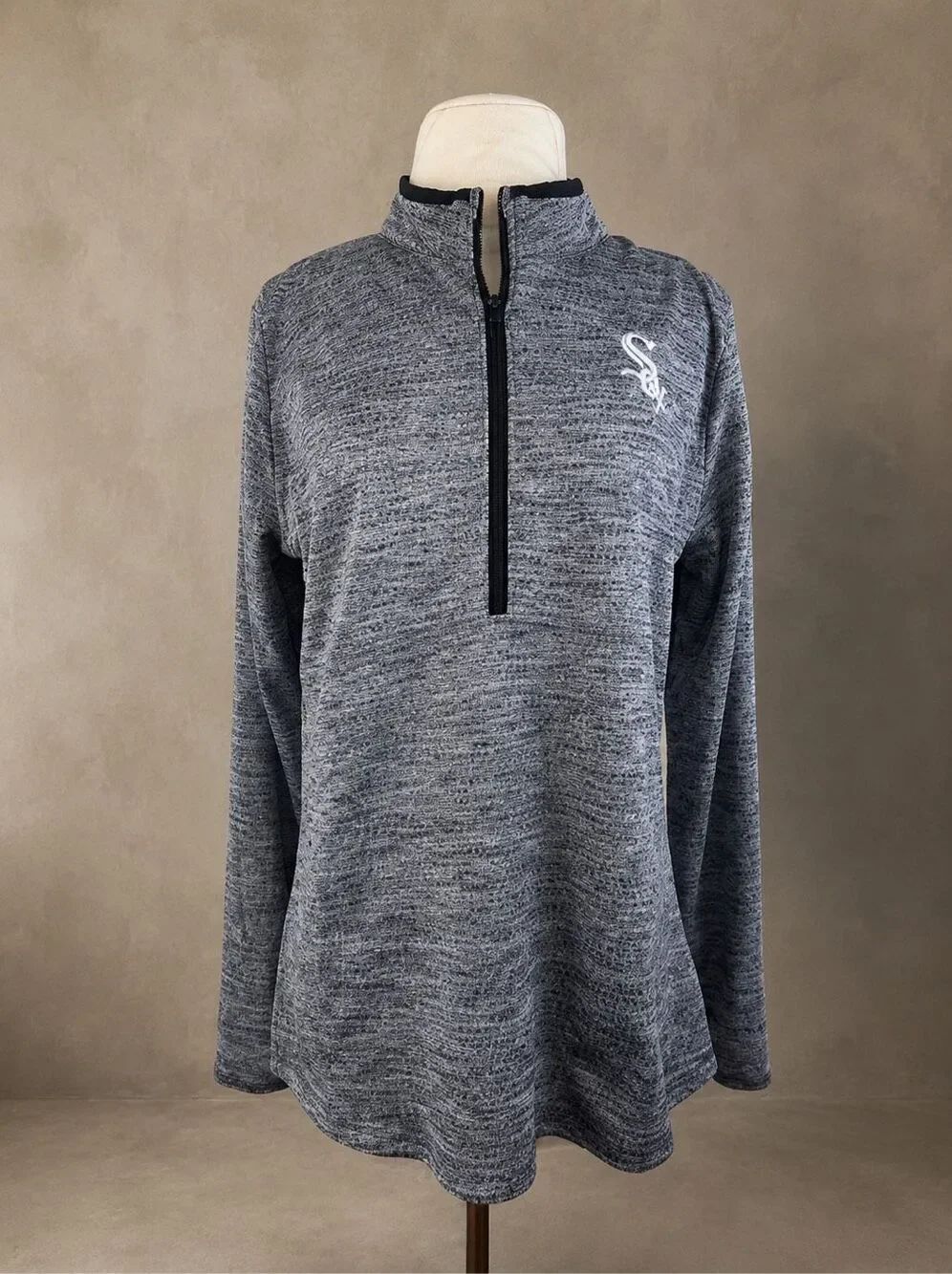 Nike Large Dri-FIT 1/4 Zip Pullover Chicago White Sox Gray Athletic Top